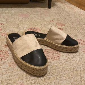 ZARA cap toe espadrille slides